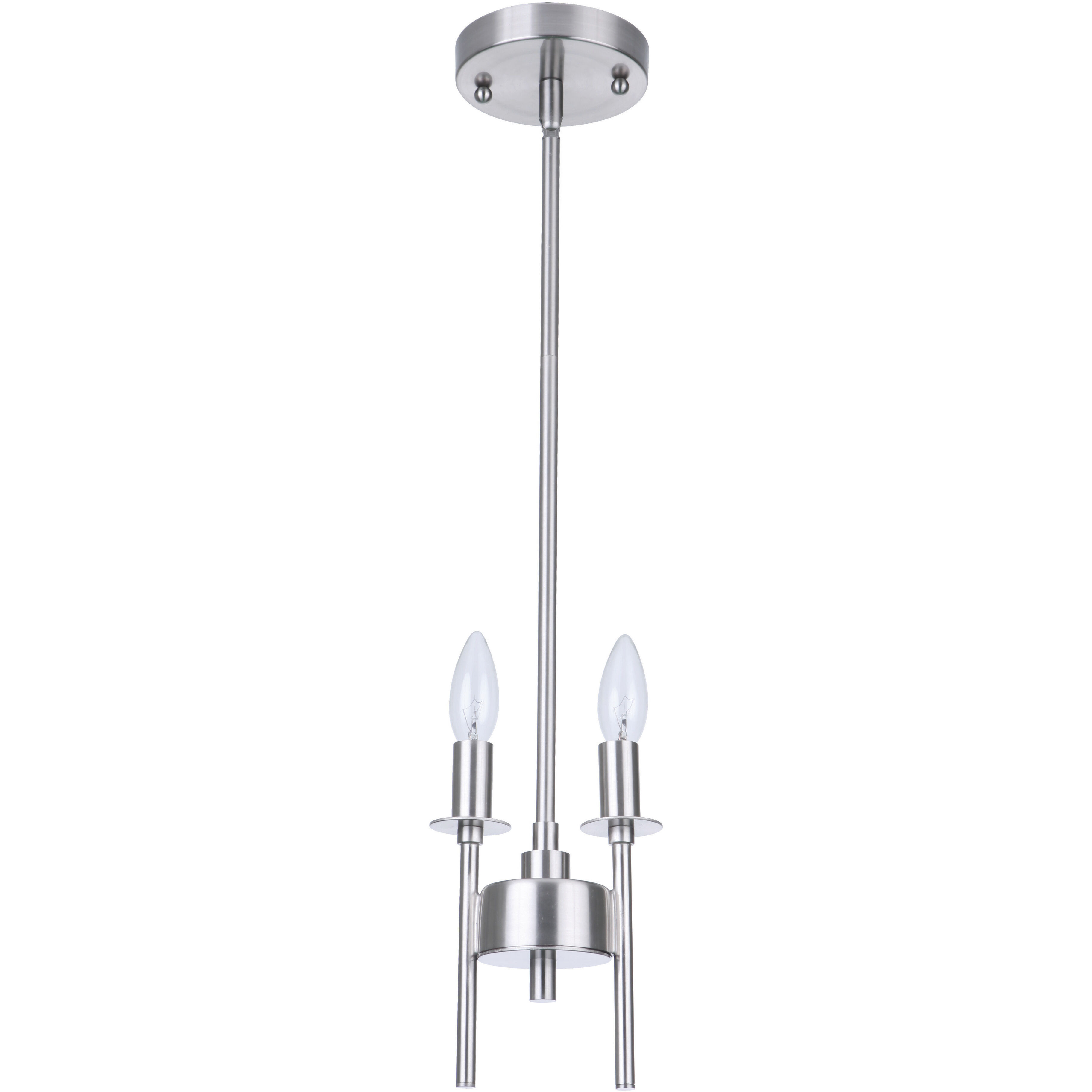 Larrson 2 Light 5.63 inch Brushed Polished Nickel Mini Pendant Ceiling Light