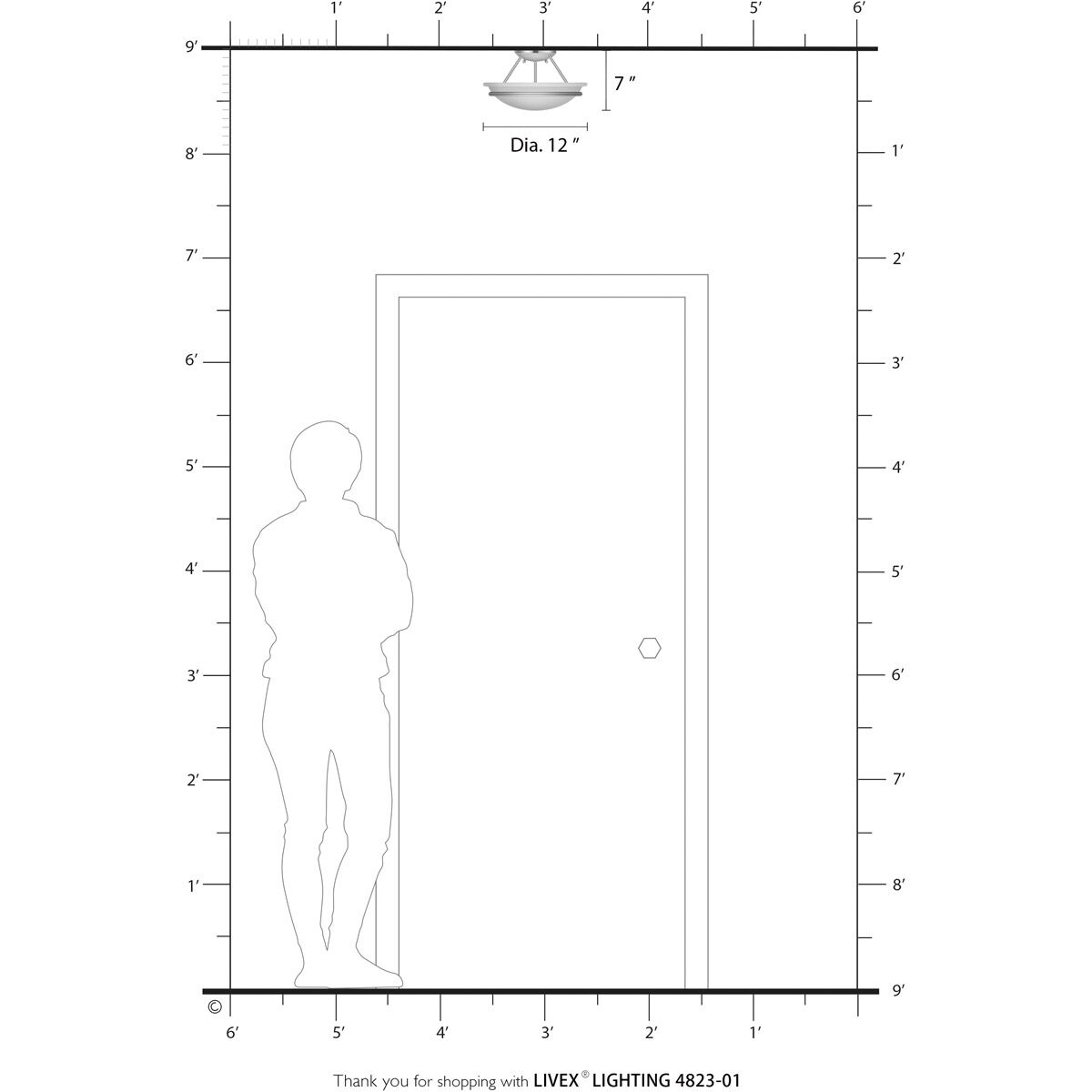 Newburgh 2 Light 12 inch Antique Brass Semi-Flush Ceiling Light