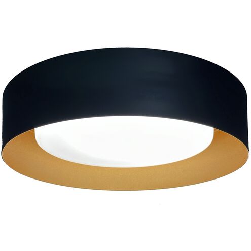 Orsa LED 14 inch Black and Brushed Brass Flush Mount Ceiling Light