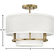 Graham 3 Light 16 inch Lacquered Brass Indoor Semi-Flush Mount Ceiling Light