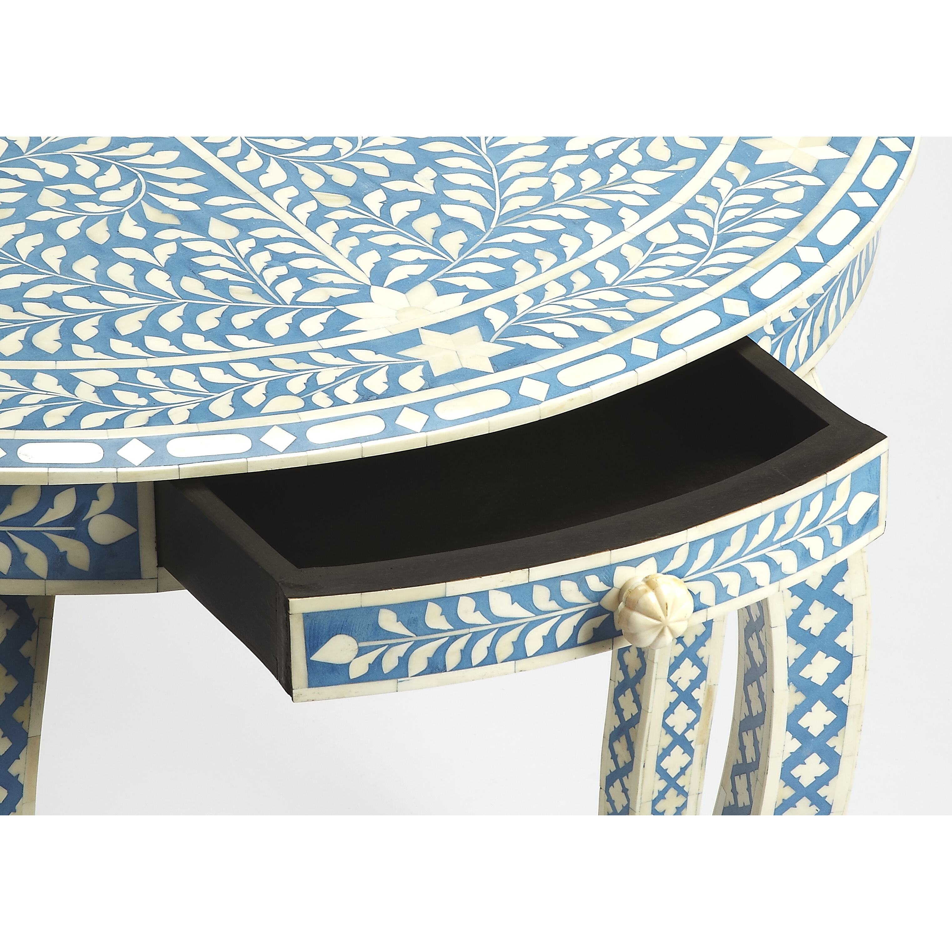 Bone Inlay Darrieux  38 X 19 inch Blue Bone Inlay Console/Sofa Table