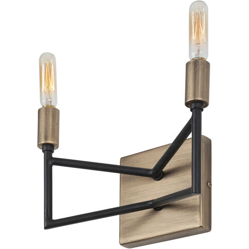 Bodie 2 Light 9 inch Havana Gold and Carbon Bath Vanity Wall Light