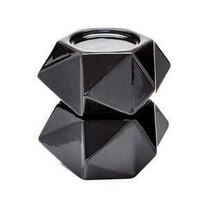 Star 7 X 4 inch Pillar Candle Holder in Black, Large