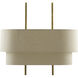Combermere 4 Light 42 inch Antique Brass/Linen Linear Chandelier Ceiling Light, Rectangular