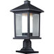 Mesa 1 Light 20.5 inch Black Outdoor Pier Mounted Fixture