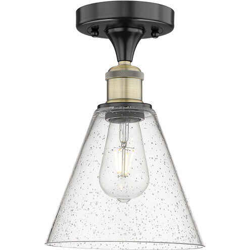 Berkshire 1 Light 8 inch Black Antique Brass Semi-Flush Mount Ceiling Light