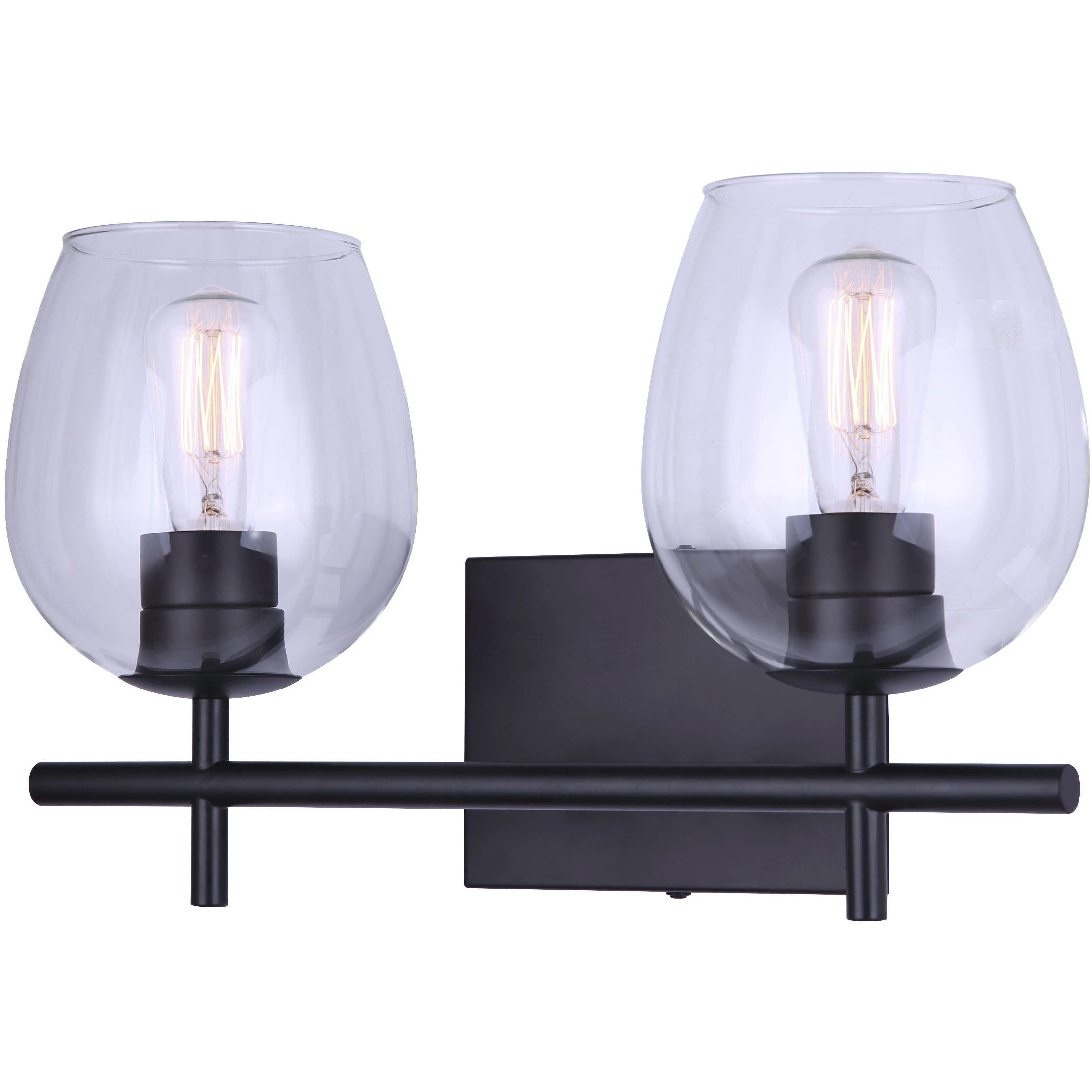 Madison 2 Light 16 inch Black Vanity Light Wall Light
