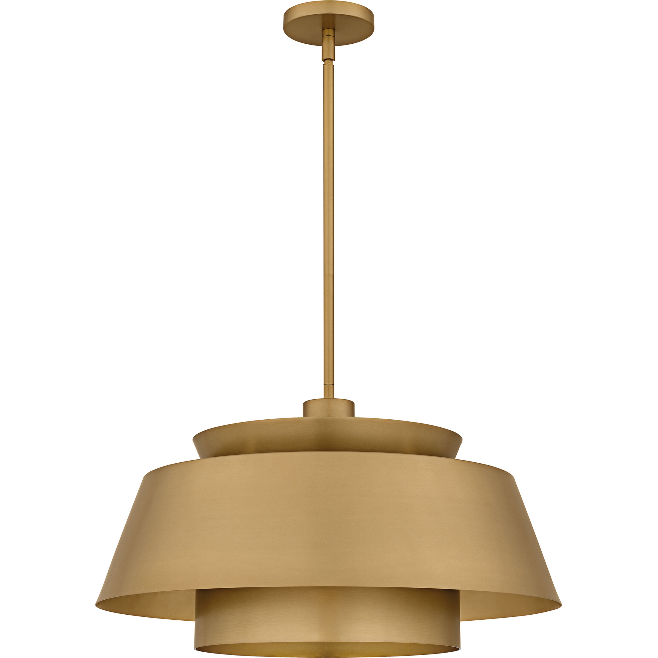 Lumi 3 Light 24 inch Brushed Weathered Brass Pendant Ceiling Light, Large