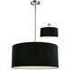 Albion 3 Light 24 inch Brushed Nickel Pendant Ceiling Light in Black Fabric