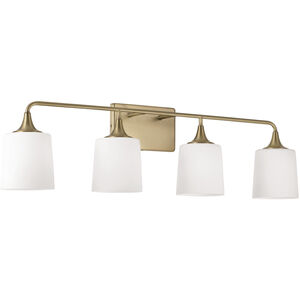 Presley 4 Light 36.75 inch Aged Brass Vanity Light Wall Light