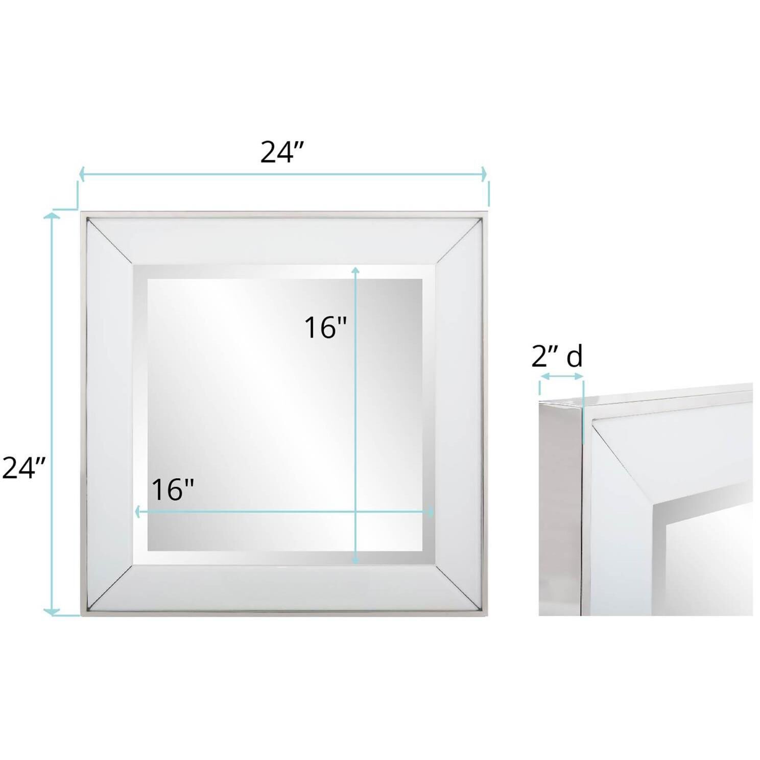 Square Devon 24 X 24 inch White Mirror
