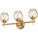 Abii 3 Light 21 inch Vintage Bronze Vanity Light Wall Light in Champagne, Vintage Brass