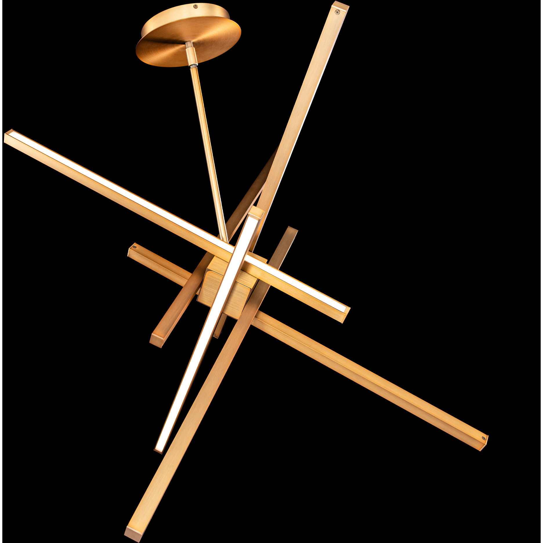 Parallax LED 38.75 inch Aged Brass Pendant Ceiling Light, dweLED