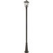 Talbot 1 Light 110.25 inch Oil Rubbed Bronze Outdoor Post Mounted Fixture in Seedy Glass