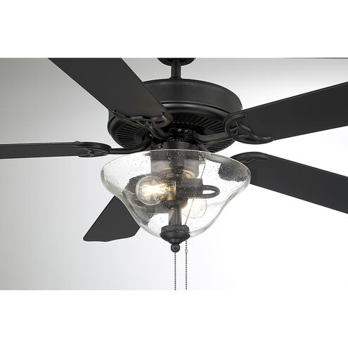 Traditional 52 inch Matte Black with Walnut and Black Blades Ceiling Fan