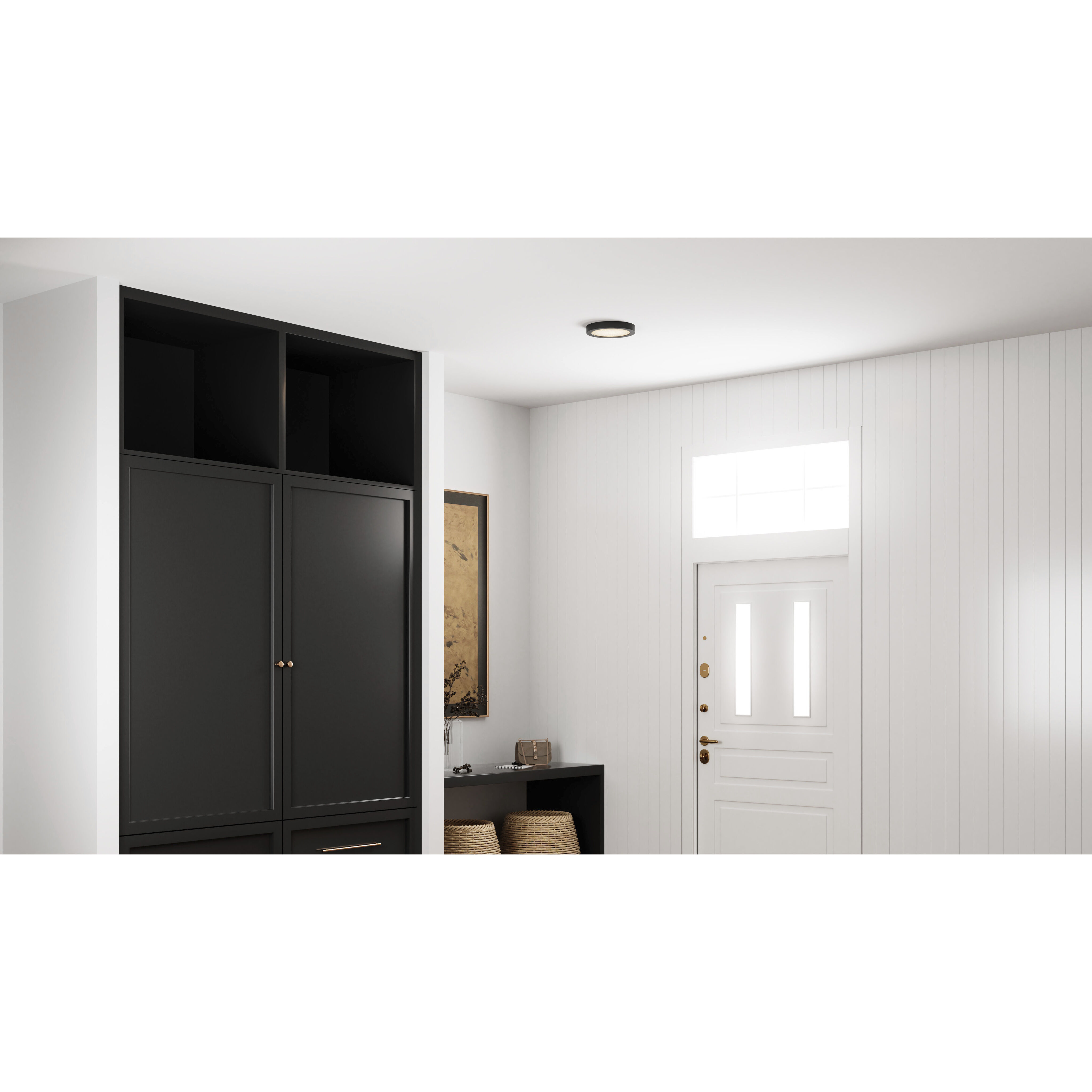 Outskirts LED 7.5 inch Earth Black Flush Mount Ceiling Light, Small