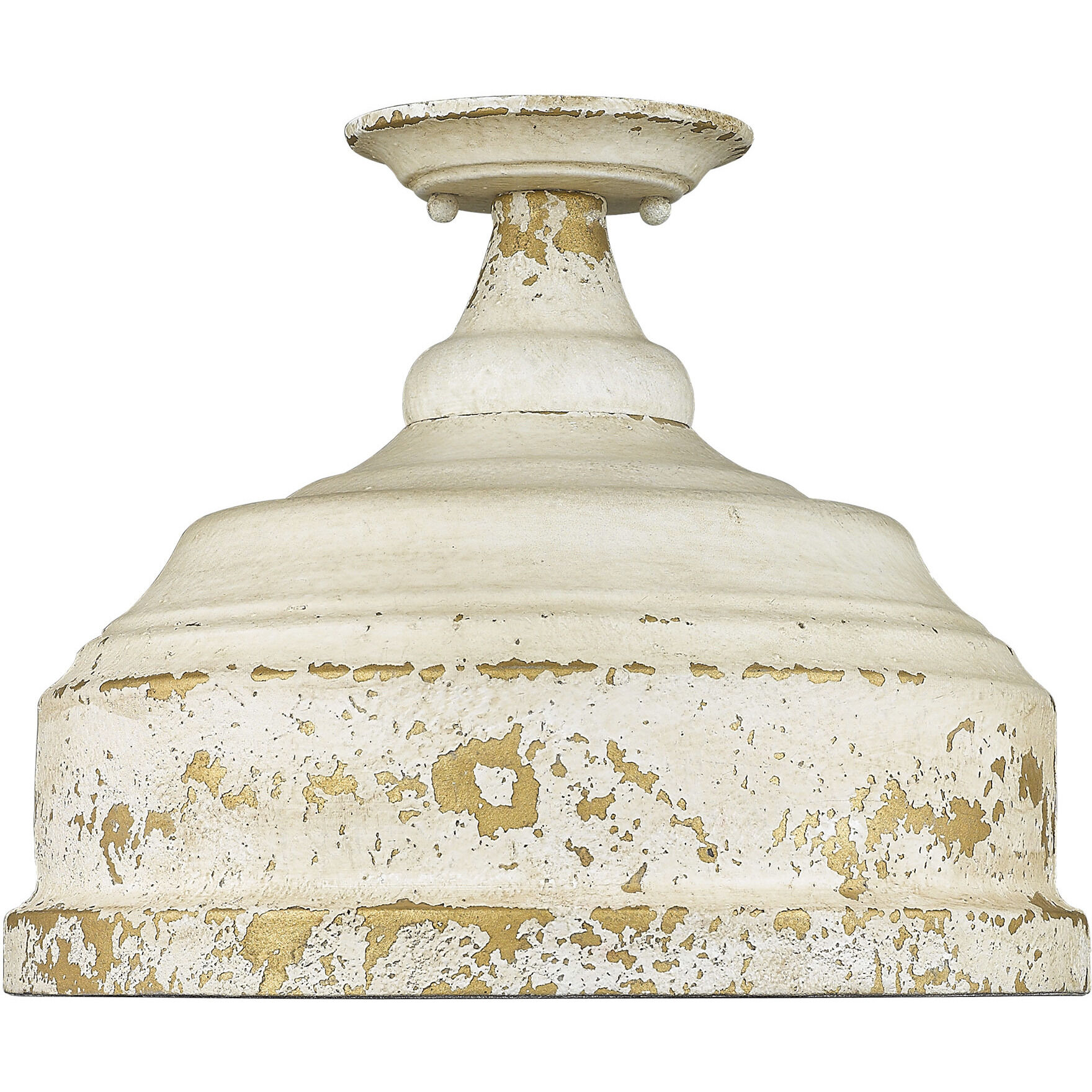 Keating 3 Light 13.75 inch Antique Ivory Semi-Flush Mount Ceiling Light