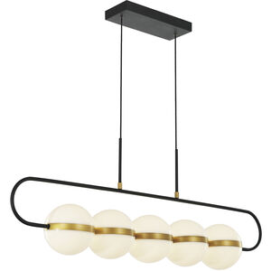 Tagliato 42.63 inch Matte Black and Brushed Gold Linear Pendant Ceiling Light