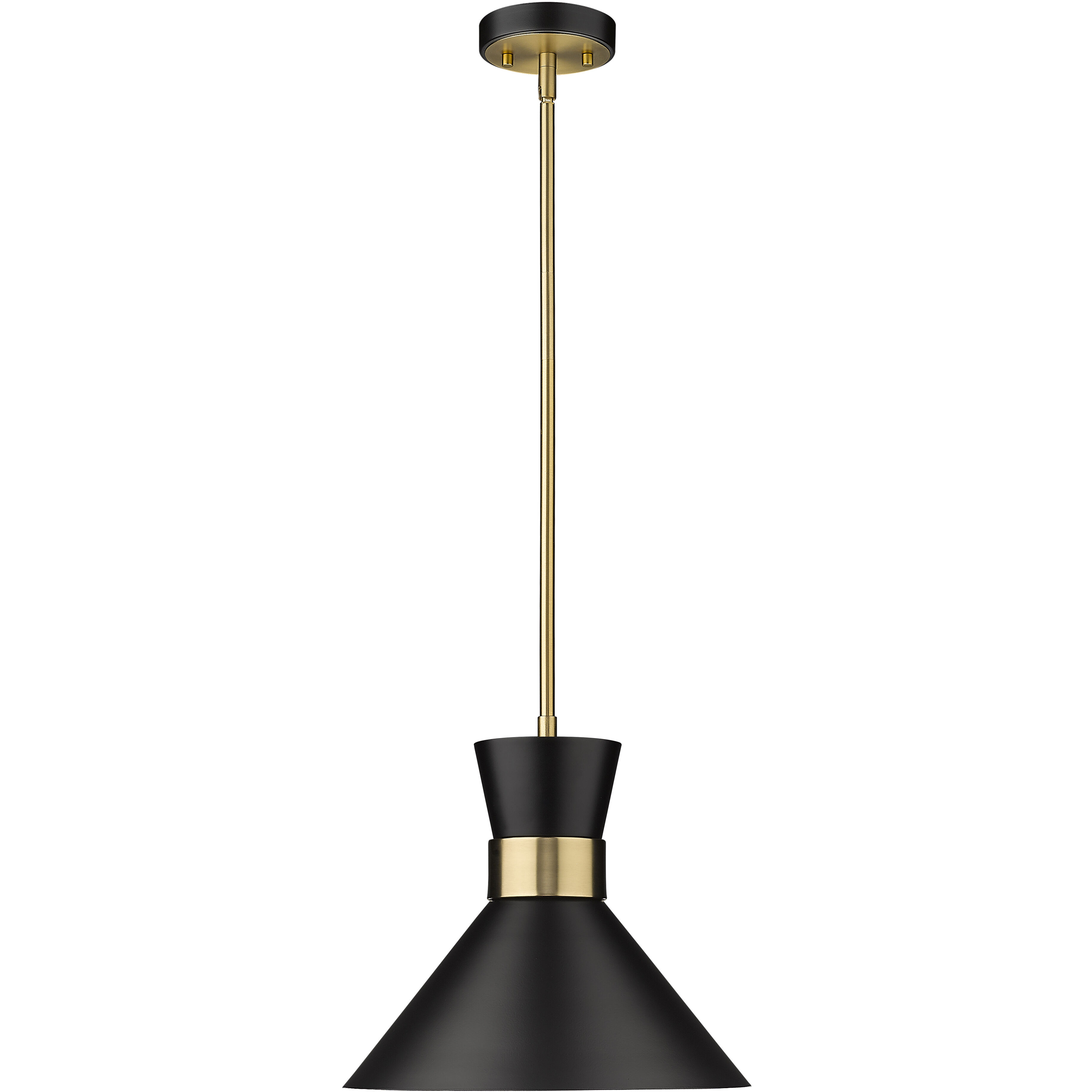 Soriano 1 Light 13.25 inch Matte Black and Heritage Brass Pendant Ceiling Light