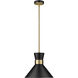 Soriano 1 Light 13.25 inch Matte Black and Heritage Brass Pendant Ceiling Light