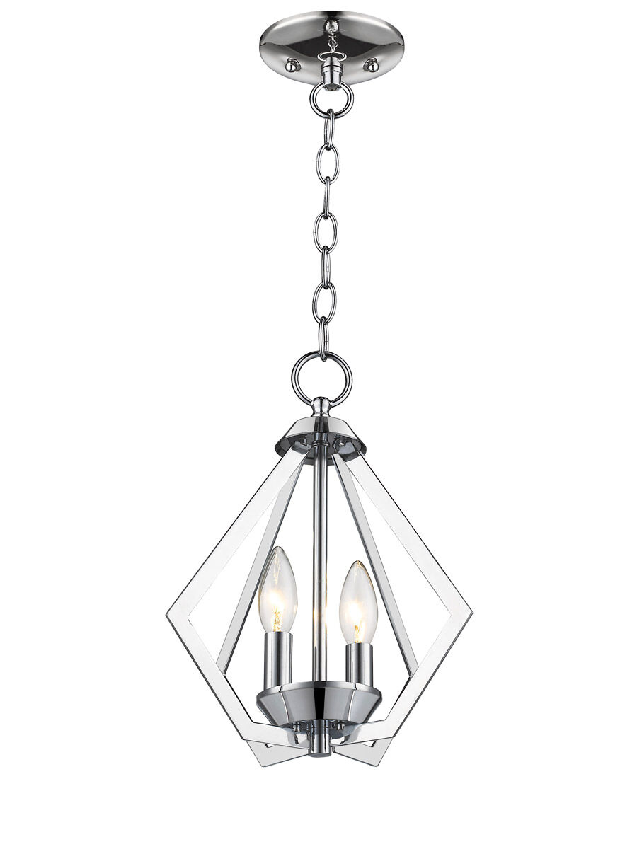 Prism 2 Light 11 inch Polished Chrome Convertible Mini Chandelier/Ceiling Mount Ceiling Light