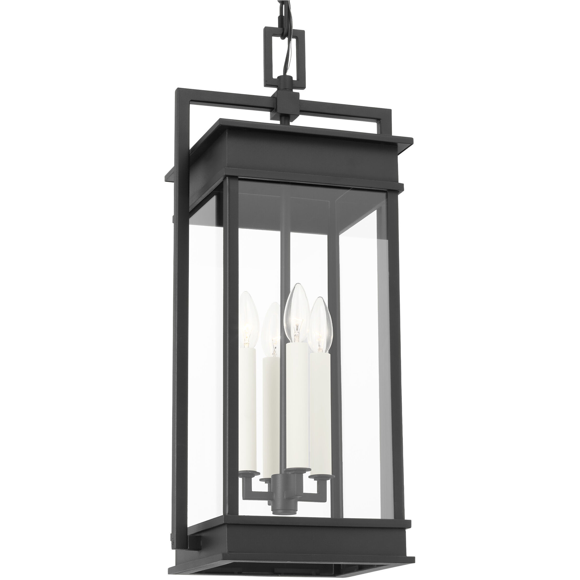 C&M by Chapman & Myers Cupertino 4 Light 11.13 inch Textured Black Outdoor Hanging Lantern