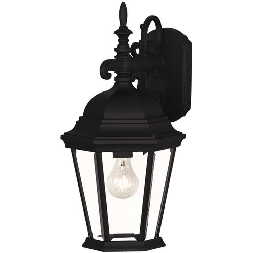 Transitional 1 Light 18 inch Black Outdoor Wall Lantern