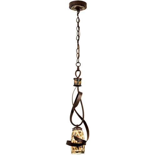 Monaco 1 Light 9 inch Antique Copper Mini Pendant Ceiling Light in PEARL