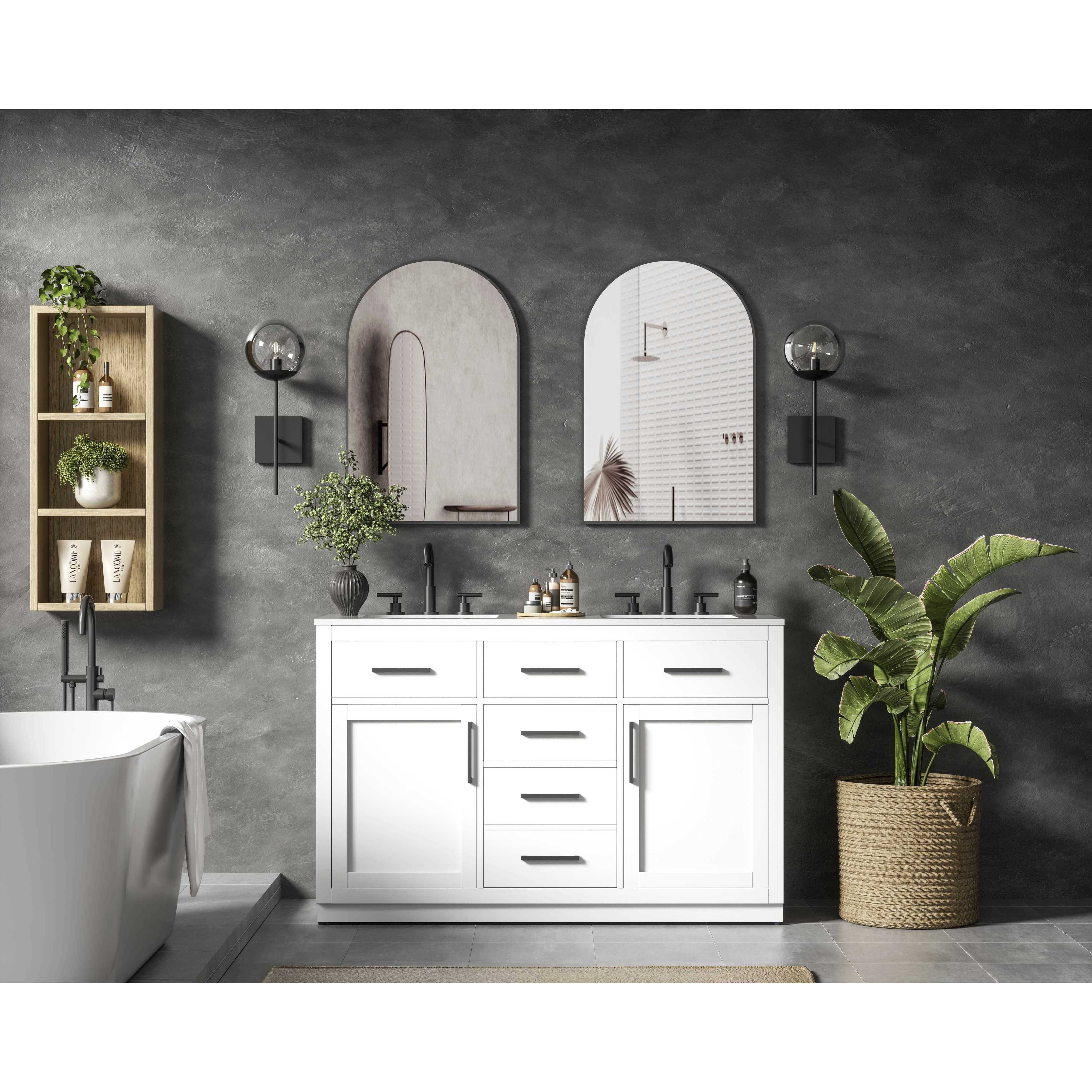 Alden 54 X 35 inch White Bathroom Vanity Cabinet