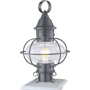 Classic Onion 1 Light 18.63 inch Gunmetal with Clear Outdoor Post Light in Gun Metal, Medium