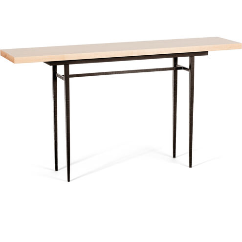Wick 60 X 14 inch Dark Smoke Console Table in Maple Natural