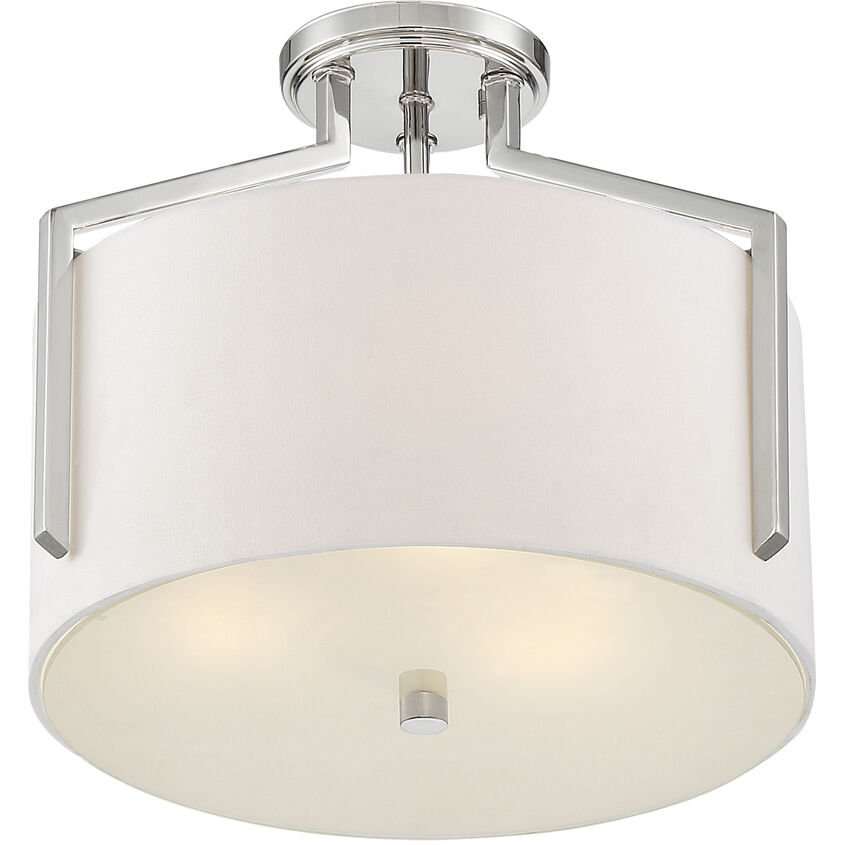 Elara 3 Light 15 inch Polished Nickel Semi-Flush Ceiling Light