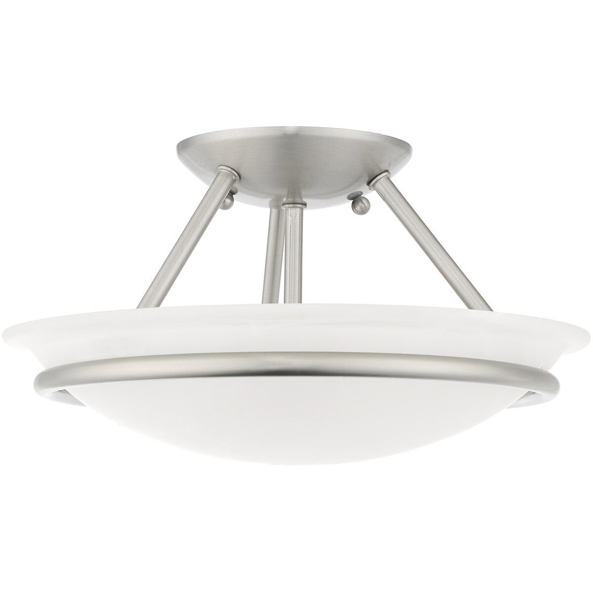Newburgh 2 Light 12 inch Brushed Nickel Semi-Flush Mount Ceiling Light