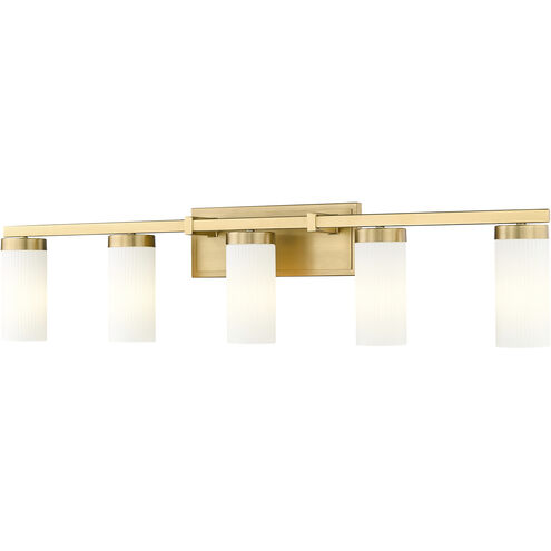 Danica 5 Light 38.75 inch Modern Gold Bath Vanity Light Wall Light