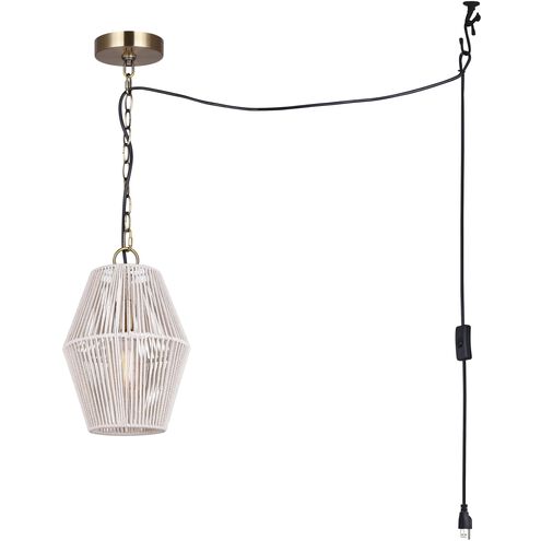 Klima 1 Light 8.5 inch Gold Pendant Ceiling Light