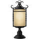 Casa LED 24 inch Olde Black Outdoor Post Mount Lantern in Light Etched Amber