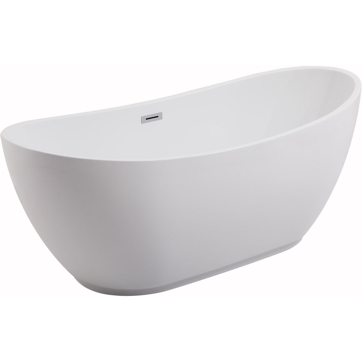 Ines Glossy White and Chrome Bathtub