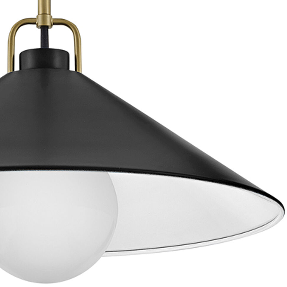 Milo LED 16 inch Lacquered Brass with Black accents Pendant Ceiling Light