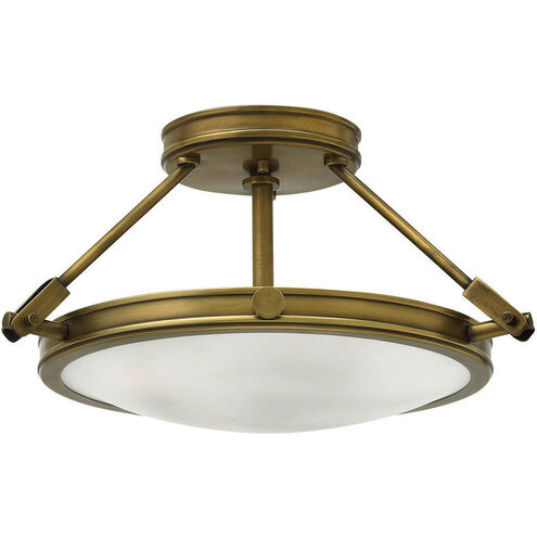 Collier 3 Light 16.5 inch Heritage Brass Indoor Semi-Flush Mount Ceiling Light