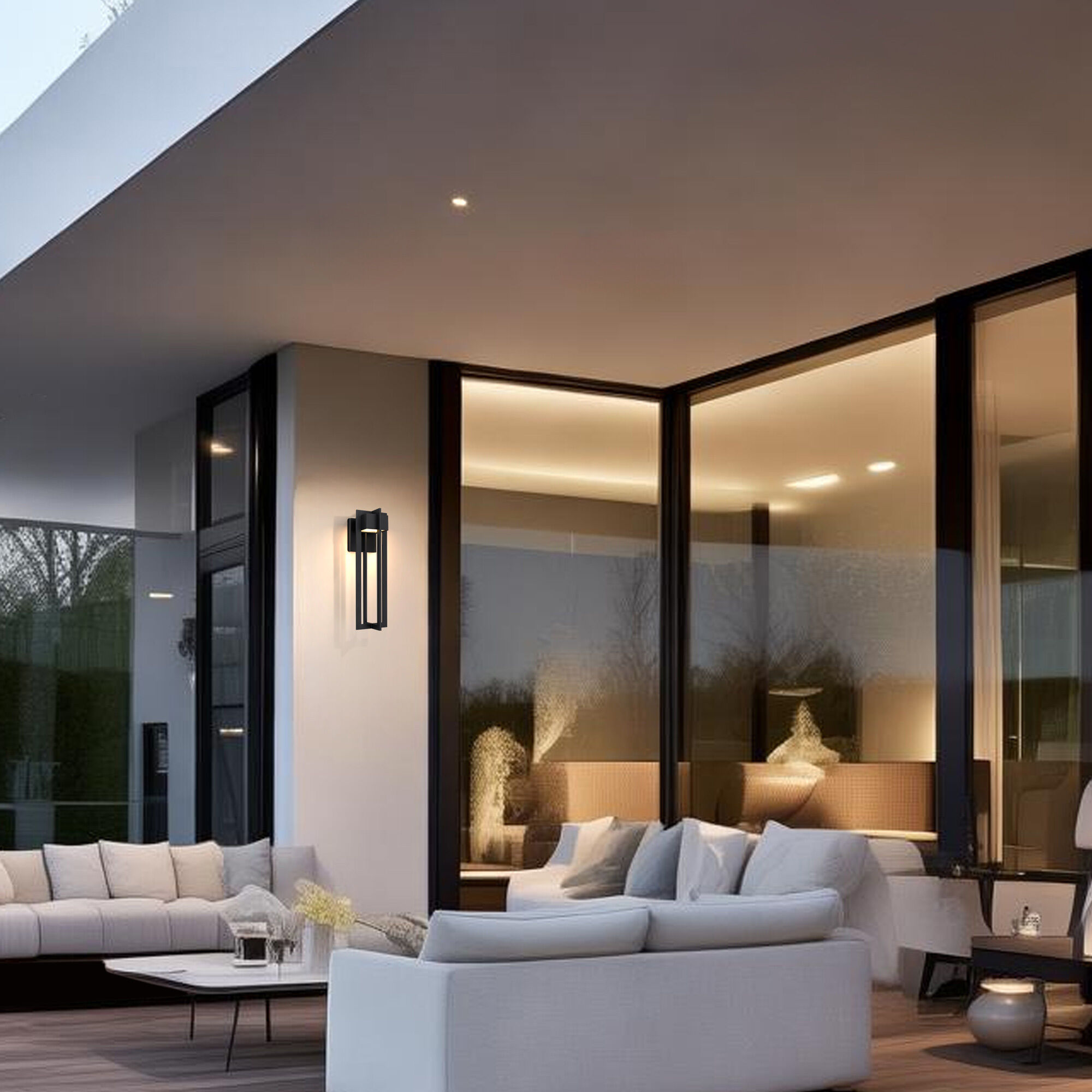 4 Bar LED 23 inch Sand Black Outdoor Wall Sconce