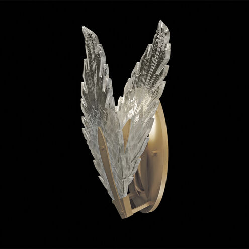 Plume Wall Sconce Wall Light in Gold, Dichroic Feathers Studio Glass