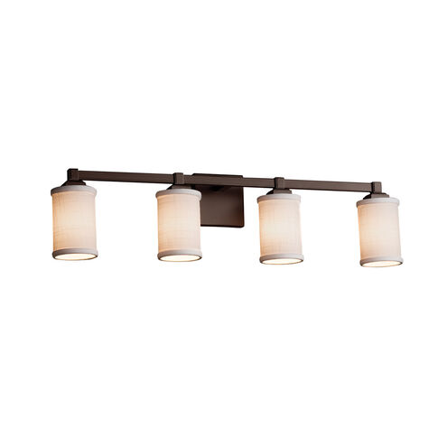 Textile 4 Light 32.5 inch Polished Chrome Vanity Light Wall Light in Cream, Rectangle, Incandescent