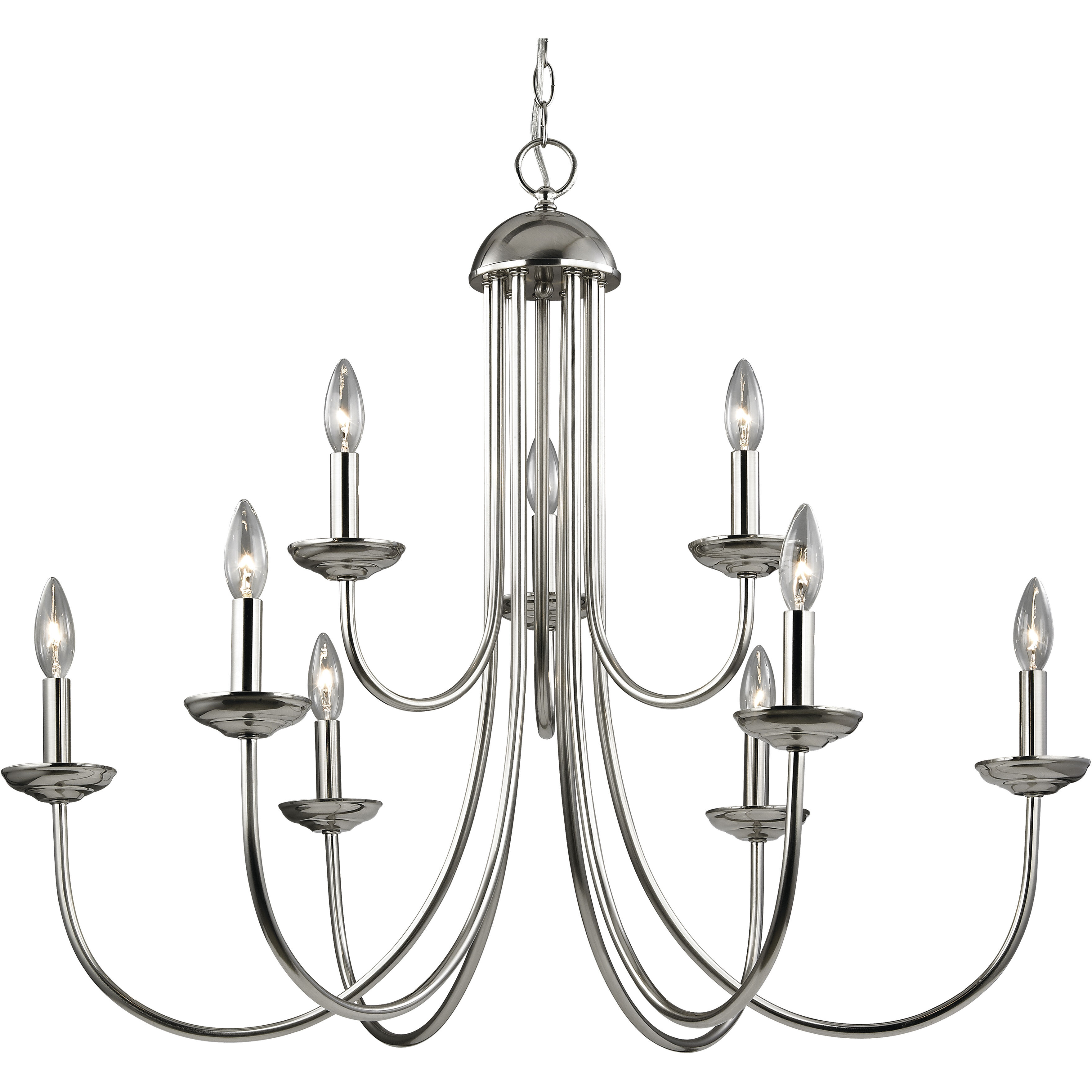 Montgomery 9 Light 34 inch Brushed Nickel Chandelier Ceiling Light