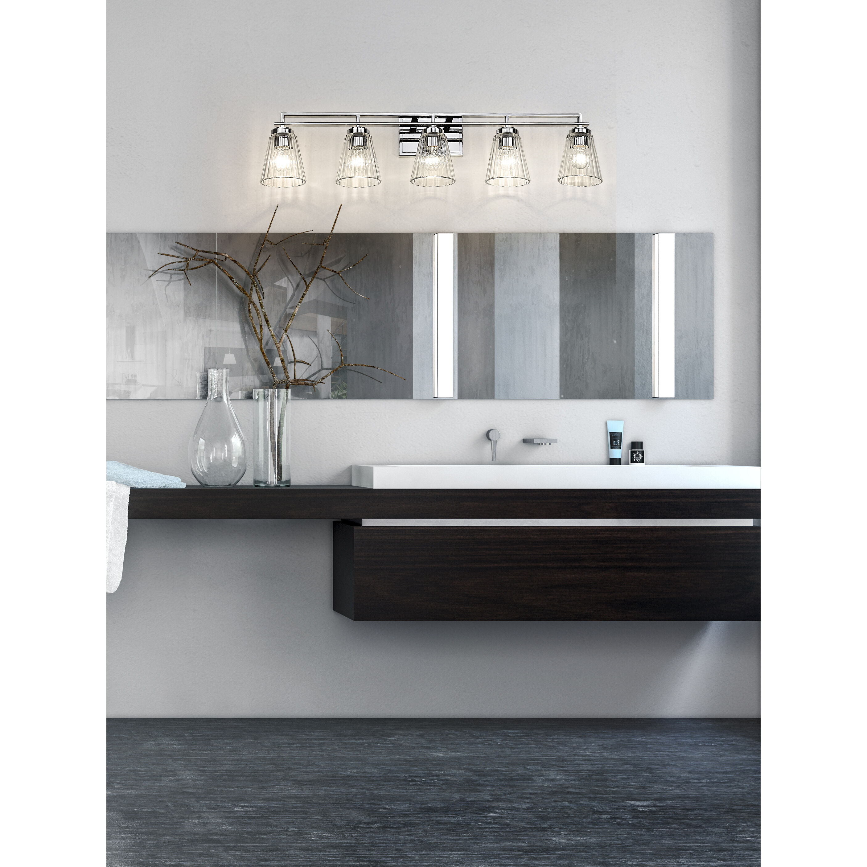 Lyna 5 Light 38.75 inch Chrome Vanity Wall Light
