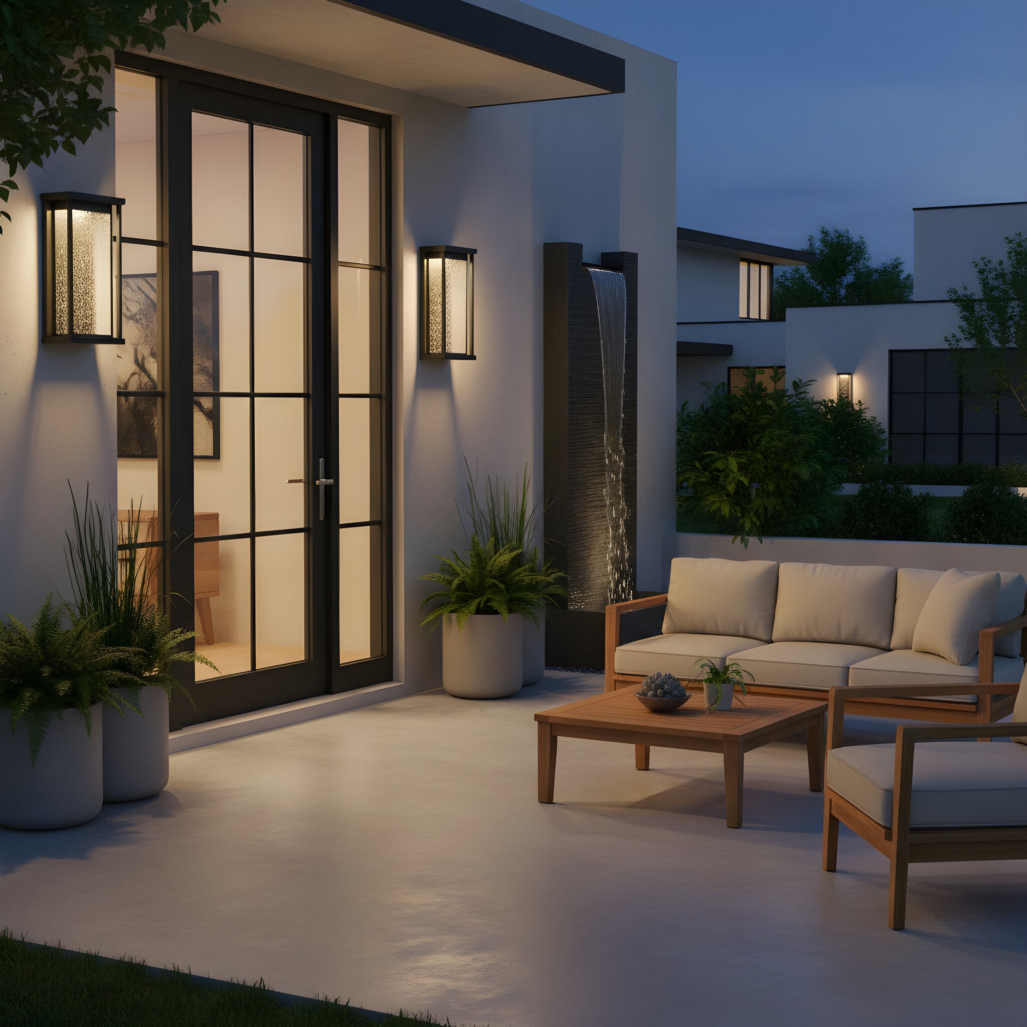 Faywood LED 20 inch Textured Black Outdoor Wall Lantern, Large