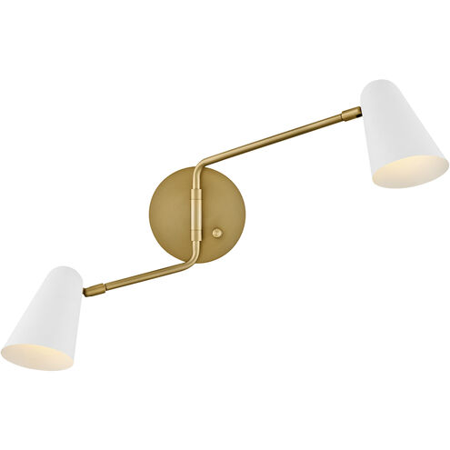 Birdie LED 22.75 inch Lacquered Brass with Matte White accents Sconce Wall Light
