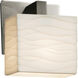 Porcelina Wall Sconce Wall Light in Brushed Nickel, Waves, Incandescent, Rectangle