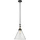Franklin Restoration Cone 1 Light 12 inch Black Antique Brass Mini Pendant Ceiling Light in Incandescent, Seedy, Franklin Restoration