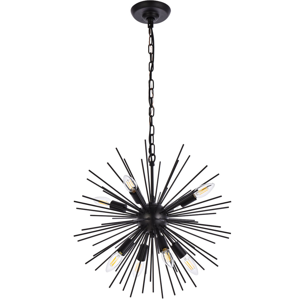 Timber 8 Light 20 inch Black Pendant Ceiling Light