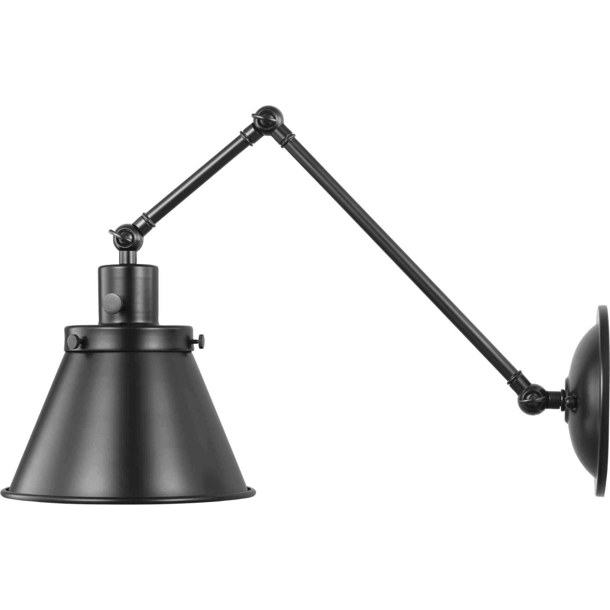 Hinton 18 inch 60.00 watt Matte Black Swing Arm Wall Light